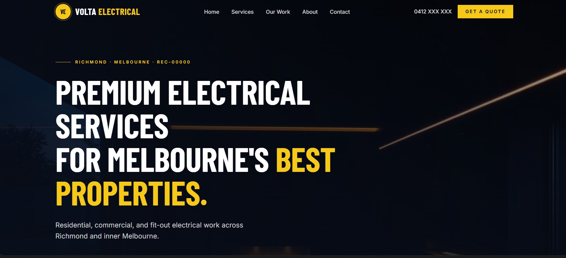 Volta Electrical website preview